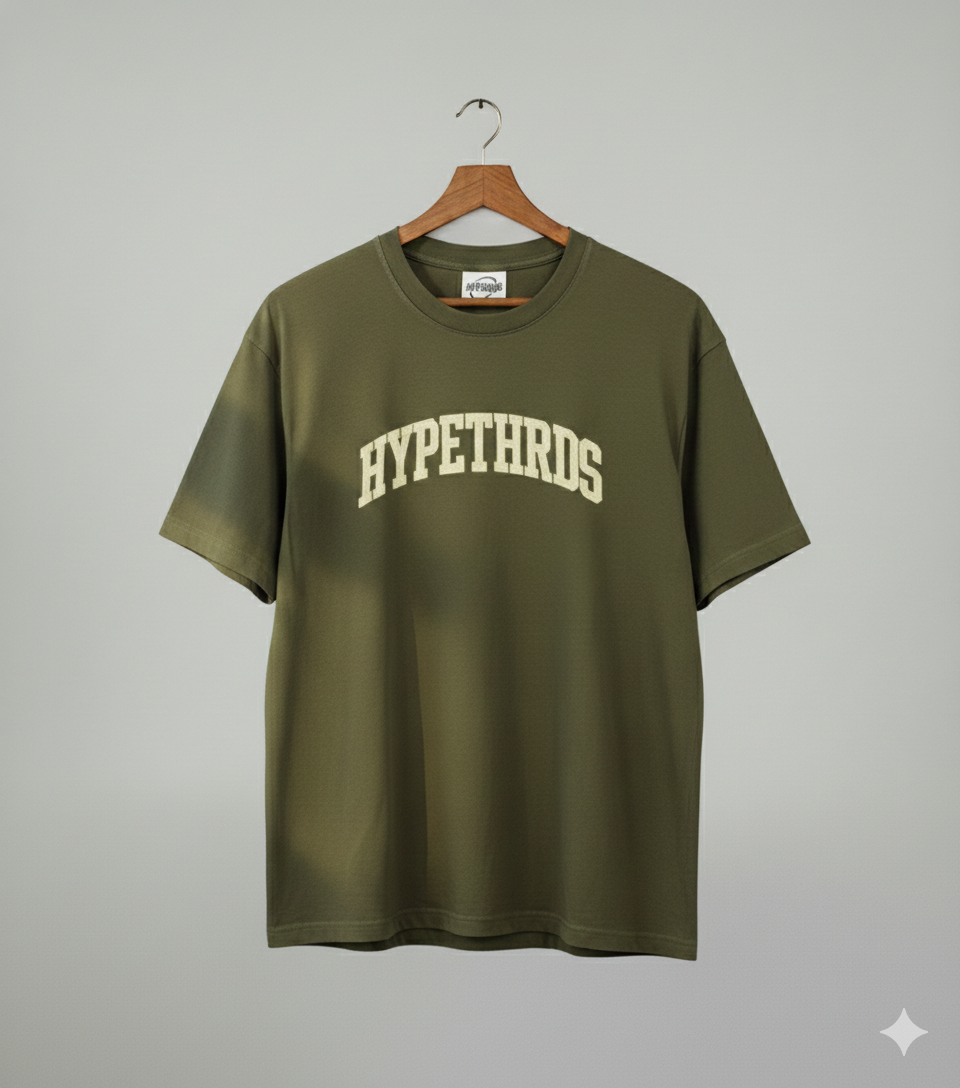 HYPETHRD5 Olive Core Oversized T-Shirt